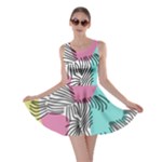 Lines Line Art Pastel Abstract Multicoloured Surfaces Art Skater Dress