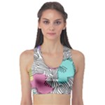 Lines Line Art Pastel Abstract Multicoloured Surfaces Art Fitness Sports Bra