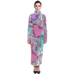 Lines Line Art Pastel Abstract Multicoloured Surfaces Art Turtleneck Maxi Dress