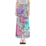 Lines Line Art Pastel Abstract Multicoloured Surfaces Art Full Length Maxi Skirt
