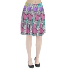 Lines Line Art Pastel Abstract Multicoloured Surfaces Art Pleated Skirt from UrbanLoad.com