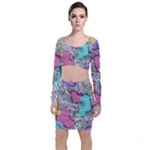 Lines Line Art Pastel Abstract Multicoloured Surfaces Art Top and Skirt Sets