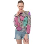 Lines Line Art Pastel Abstract Multicoloured Surfaces Art Banded Bottom Chiffon Top