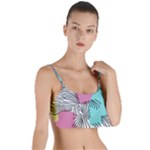 Lines Line Art Pastel Abstract Multicoloured Surfaces Art Layered Top Bikini Top 