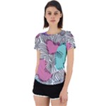 Lines Line Art Pastel Abstract Multicoloured Surfaces Art Back Cut Out Sport T-Shirt