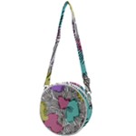 Lines Line Art Pastel Abstract Multicoloured Surfaces Art Crossbody Circle Bag