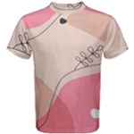 Pink Pattern Line Art Texture Minimalist Design Men s Cotton T-Shirt