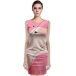 Pink Pattern Line Art Texture Minimalist Design Classic Sleeveless Midi Dress