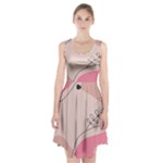 Pink Pattern Line Art Texture Minimalist Design Racerback Midi Dress