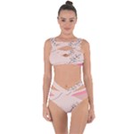 Pink Pattern Line Art Texture Minimalist Design Bandaged Up Bikini Set 
