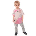 Pink Pattern Line Art Texture Minimalist Design Kids  Raglan T-Shirt