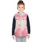 Pink Pattern Line Art Texture Minimalist Design Kids  Hooded Puffer Vest