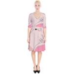 Pink Pattern Line Art Texture Minimalist Design Wrap Up Cocktail Dress