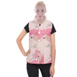 Pink Pattern Line Art Texture Minimalist Design Women s Button Up Vest