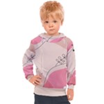 Pink Pattern Line Art Texture Minimalist Design Kids  Hooded Pullover