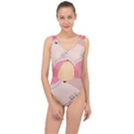 Pink Pattern Line Art Texture Minimalist Design Center Cut Out Swimsuit
