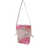 Pink Pattern Line Art Texture Minimalist Design Folding Shoulder Bag