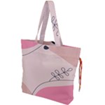 Pink Pattern Line Art Texture Minimalist Design Drawstring Tote Bag