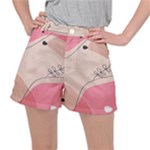 Pink Pattern Line Art Texture Minimalist Design Women s Ripstop Shorts