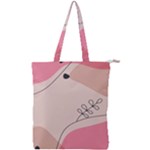 Pink Pattern Line Art Texture Minimalist Design Double Zip Up Tote Bag