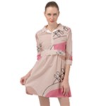 Pink Pattern Line Art Texture Minimalist Design Mini Skater Shirt Dress