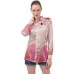 Pink Pattern Line Art Texture Minimalist Design Long Sleeve Satin Shirt