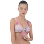 Pink Pattern Line Art Texture Minimalist Design Front Tie Bikini Top