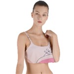 Pink Pattern Line Art Texture Minimalist Design Layered Top Bikini Top 