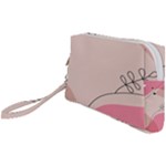Pink Pattern Line Art Texture Minimalist Design Wristlet Pouch Bag (Small)