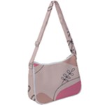 Pink Pattern Line Art Texture Minimalist Design Zip Up Shoulder Bag
