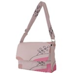 Pink Pattern Line Art Texture Minimalist Design Full Print Messenger Bag (L)