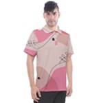 Pink Pattern Line Art Texture Minimalist Design Men s Polo T-Shirt
