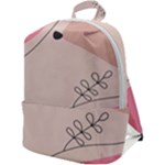 Pink Pattern Line Art Texture Minimalist Design Zip Up Backpack