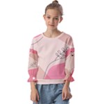 Pink Pattern Line Art Texture Minimalist Design Kids  Cuff Sleeve Top