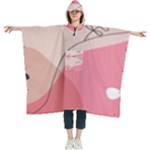 Pink Pattern Line Art Texture Minimalist Design Women s Hooded Rain Ponchos