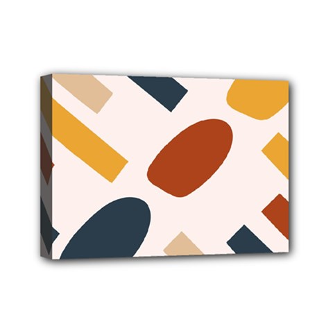 Boho Bohemian Style Design Minimalist Aesthetic Pattern Art Shapes Lines Mini Canvas 7  x 5  (Stretched) from UrbanLoad.com