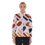 Boho Bohemian Style Design Minimalist Aesthetic Pattern Art Shapes Lines Women s Bomber Jacket