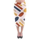 Boho Bohemian Style Design Minimalist Aesthetic Pattern Art Shapes Lines Midi Pencil Skirt