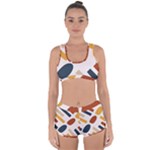 Boho Bohemian Style Design Minimalist Aesthetic Pattern Art Shapes Lines Racerback Boyleg Bikini Set