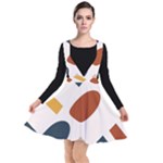 Boho Bohemian Style Design Minimalist Aesthetic Pattern Art Shapes Lines Plunge Pinafore Dress