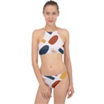 Boho Bohemian Style Design Minimalist Aesthetic Pattern Art Shapes Lines Halter Bikini Set