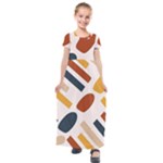 Boho Bohemian Style Design Minimalist Aesthetic Pattern Art Shapes Lines Kids  Short Sleeve Maxi Dress