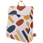 Boho Bohemian Style Design Minimalist Aesthetic Pattern Art Shapes Lines Flap Top Backpack