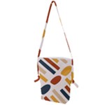 Boho Bohemian Style Design Minimalist Aesthetic Pattern Art Shapes Lines Folding Shoulder Bag