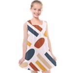 Boho Bohemian Style Design Minimalist Aesthetic Pattern Art Shapes Lines Kids  Cross Back Dress