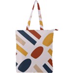 Boho Bohemian Style Design Minimalist Aesthetic Pattern Art Shapes Lines Double Zip Up Tote Bag