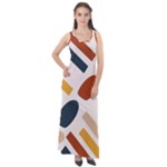 Boho Bohemian Style Design Minimalist Aesthetic Pattern Art Shapes Lines Sleeveless Velour Maxi Dress