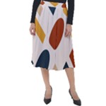 Boho Bohemian Style Design Minimalist Aesthetic Pattern Art Shapes Lines Classic Velour Midi Skirt 