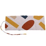 Boho Bohemian Style Design Minimalist Aesthetic Pattern Art Shapes Lines Roll Up Canvas Pencil Holder (S)