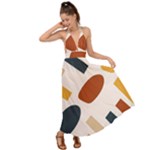 Boho Bohemian Style Design Minimalist Aesthetic Pattern Art Shapes Lines Backless Maxi Beach Dress